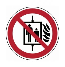Znak bezpieczeństwa ISO – Nie używać windy w przypadku pożaru, P/P020/NT/TW-DIA200-1
