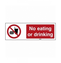 Znak bezpieczeństwa ISO – Zakaz spożywania posiłków i napojów, P/P022/EN209/TW-150X50-1