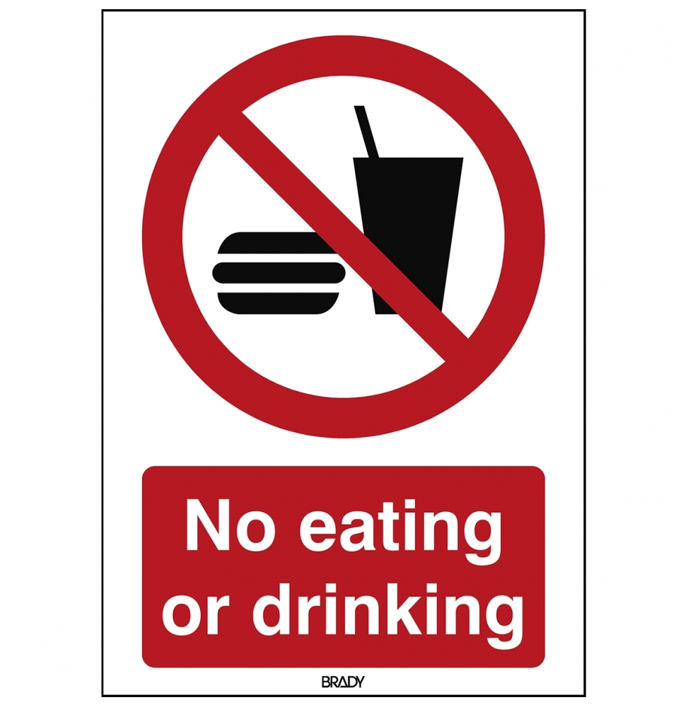 Znak bezpieczeństwa ISO – Zakaz spożywania posiłków i napojów, P/P022/EN209/TW-148X210-1