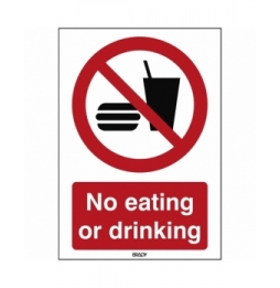 Znak bezpieczeństwa ISO – Zakaz spożywania posiłków i napojów, P/P022/EN209/TW-210X297-1
