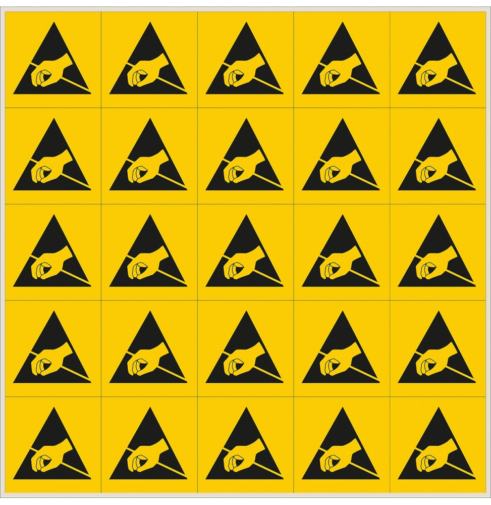 Etykiety ostrzegające przed ładunkami elektrostatycznymi (100szt.), SSW-8D