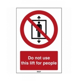 Znak bezpieczeństwa ISO – Zakaz używania windy przez ludzi, P/P027/EN171/TW-148X210-1