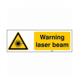 Znak bezpieczeństwa ISO – Ostrzeżenie przed wiązką laserową, W/W004/EN258/TW-150X50-1