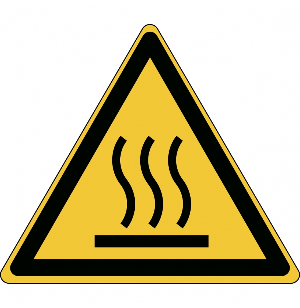 Znak bezpieczeństwa ISO – Uwaga, gorąca nawierzchnia, W/W017/NT/TW-TRI100-1