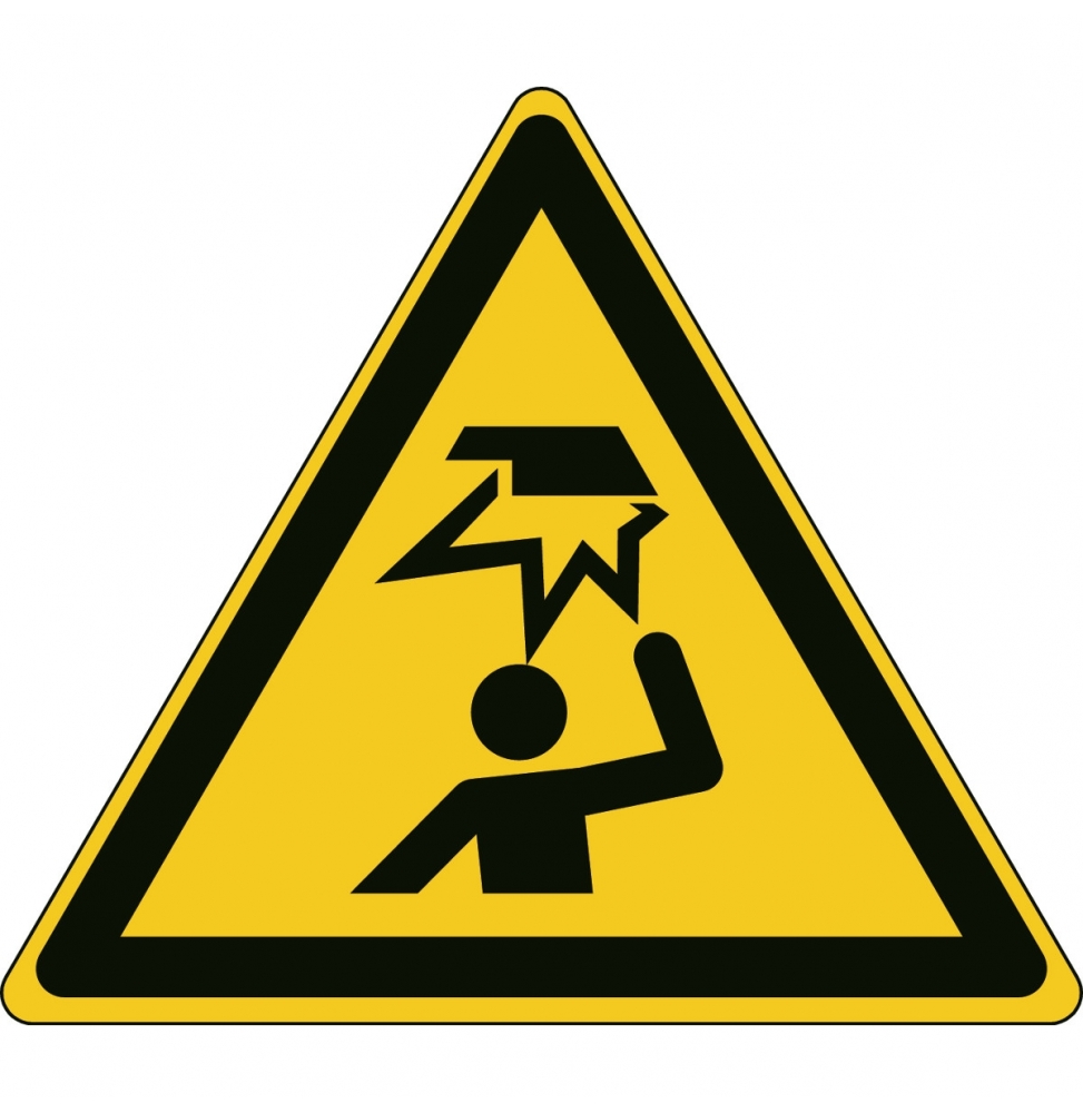 Znak bezpieczeństwa ISO – Uwaga, ryzyko uderzenia w głowę, W/W020/NT/TW-TRI200-1