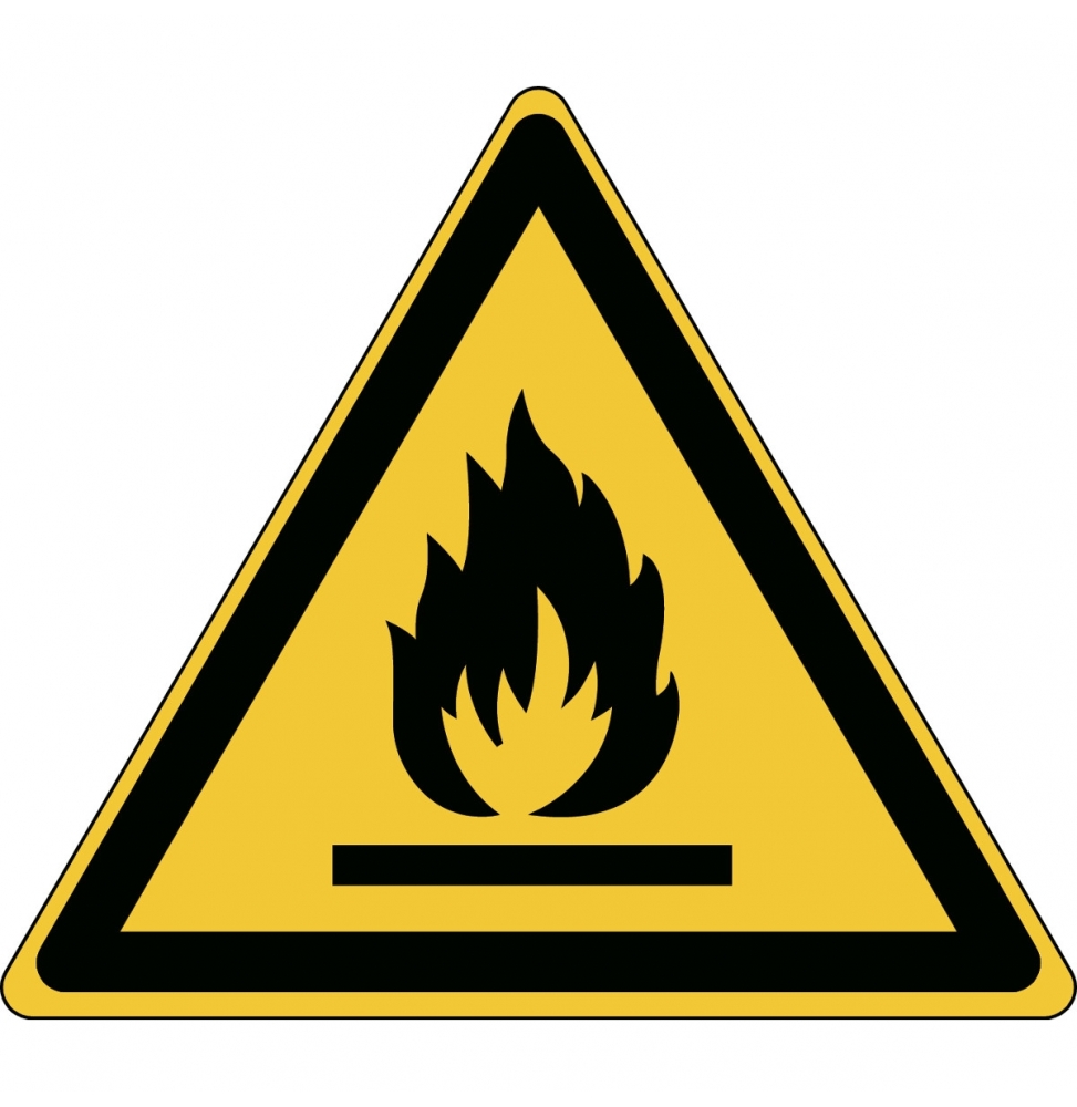 Znak bezpieczeństwa ISO – Ostrzeżenie przed niebezpieczeństwem pożaru / subst…, W/W021/NT/TW-TRI100-1