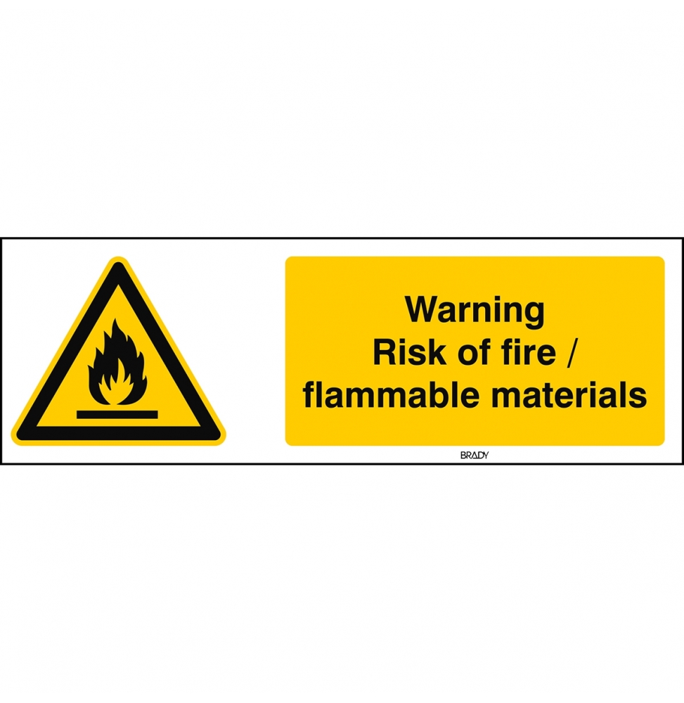 Znak bezpieczeństwa ISO – Ostrzeżenie przed niebezpieczeństwem pożaru / subst…, W/W021/EN265/TW-297X105-1