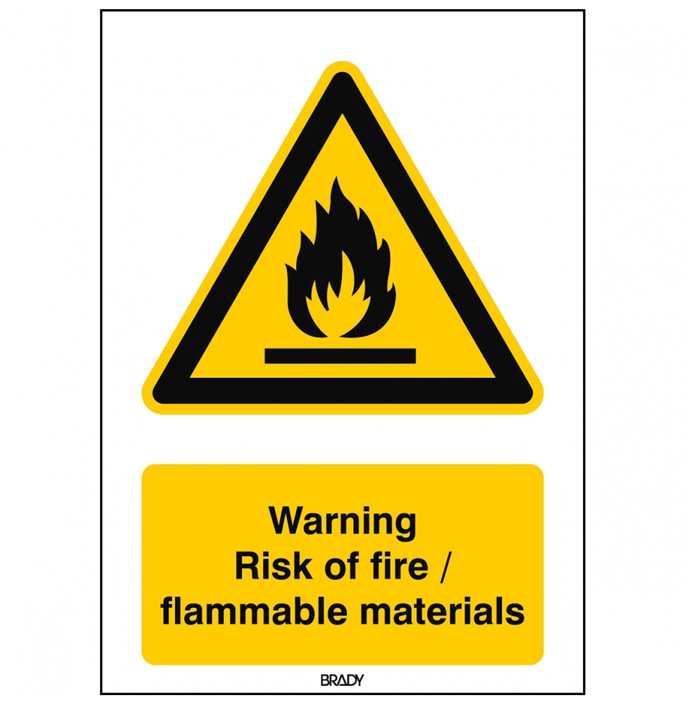 Znak bezpieczeństwa ISO – Ostrzeżenie przed niebezpieczeństwem pożaru / subst…, W/W021/EN265/TW-148X210-1