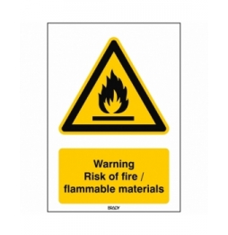 Znak bezpieczeństwa ISO – Ostrzeżenie przed niebezpieczeństwem pożaru / subst…, W/W021/EN265/TW-210X297-1
