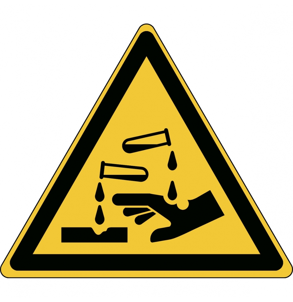 Znak bezpieczeństwa ISO – Ostrzeżenie przed substancjami żrącymi, W/W023/NT/TW-TRI200-1
