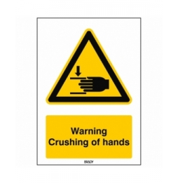 Znak bezpieczeństwa ISO – Uwaga, ryzyko zgniecenia dłoni, W/W024/EN251/TW-210X297-1