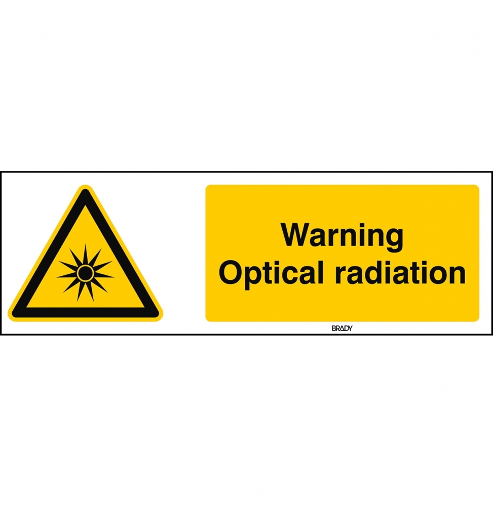 Znak bezpieczeństwa ISO – Uwaga, promieniowanie optyczne, W/W027/EN260/TW-150X50-1