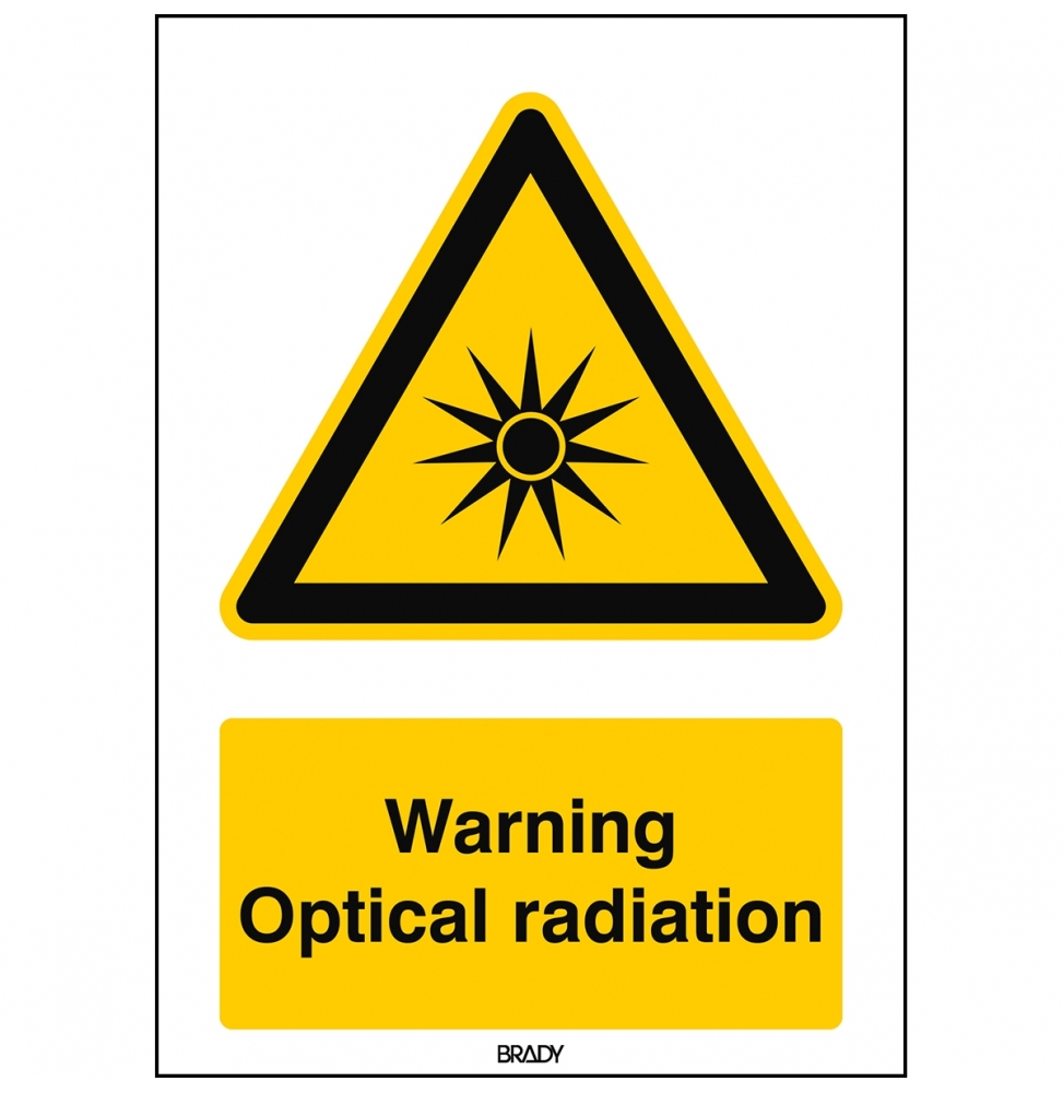 Znak bezpieczeństwa ISO – Uwaga, promieniowanie optyczne, W/W027/EN260/TW-148X210-1