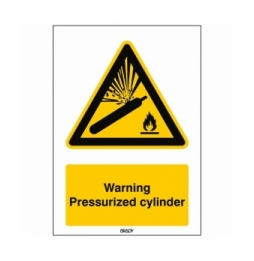 Znak bezpieczeństwa ISO – Ostrzeżenie przed butlą pod ciśnieniem, W/W029/EN227/TW-148X210-1