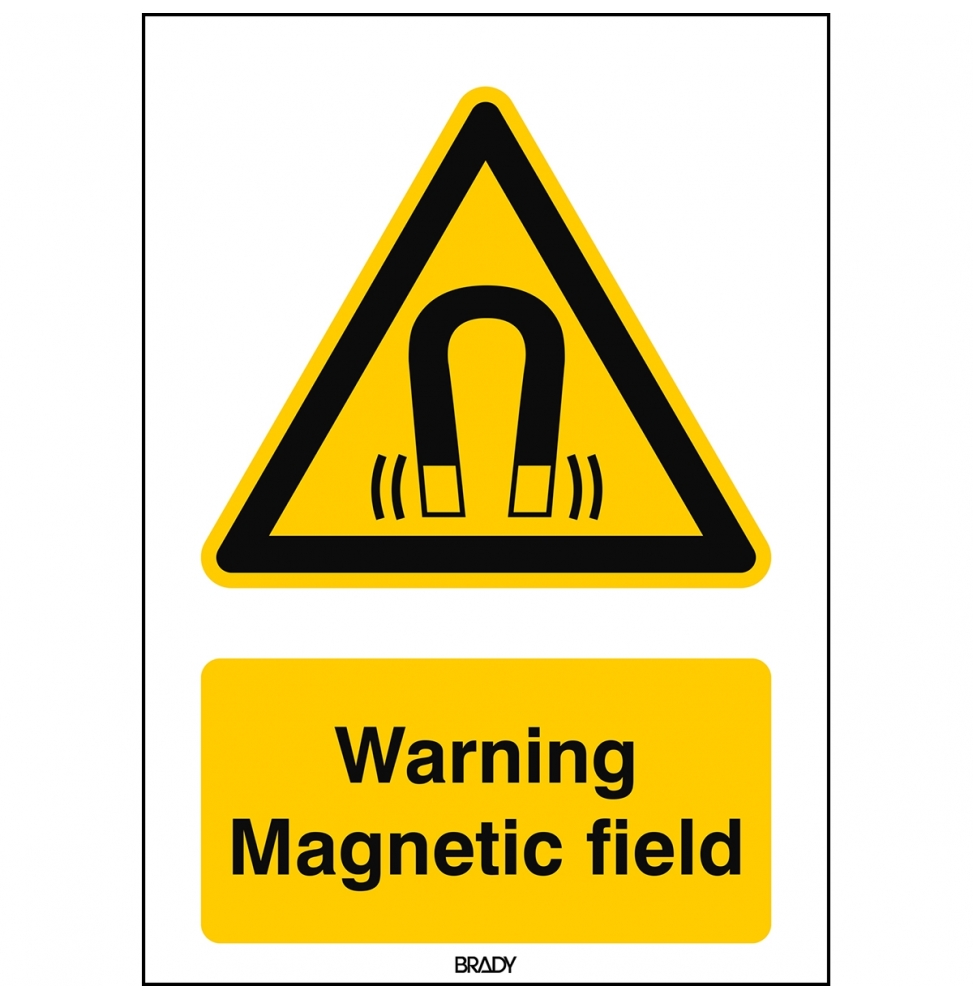 Znak bezpieczeństwa ISO – Uwaga, silne pole magnetyczne, W/W006/EN247/TWM-297X420-1