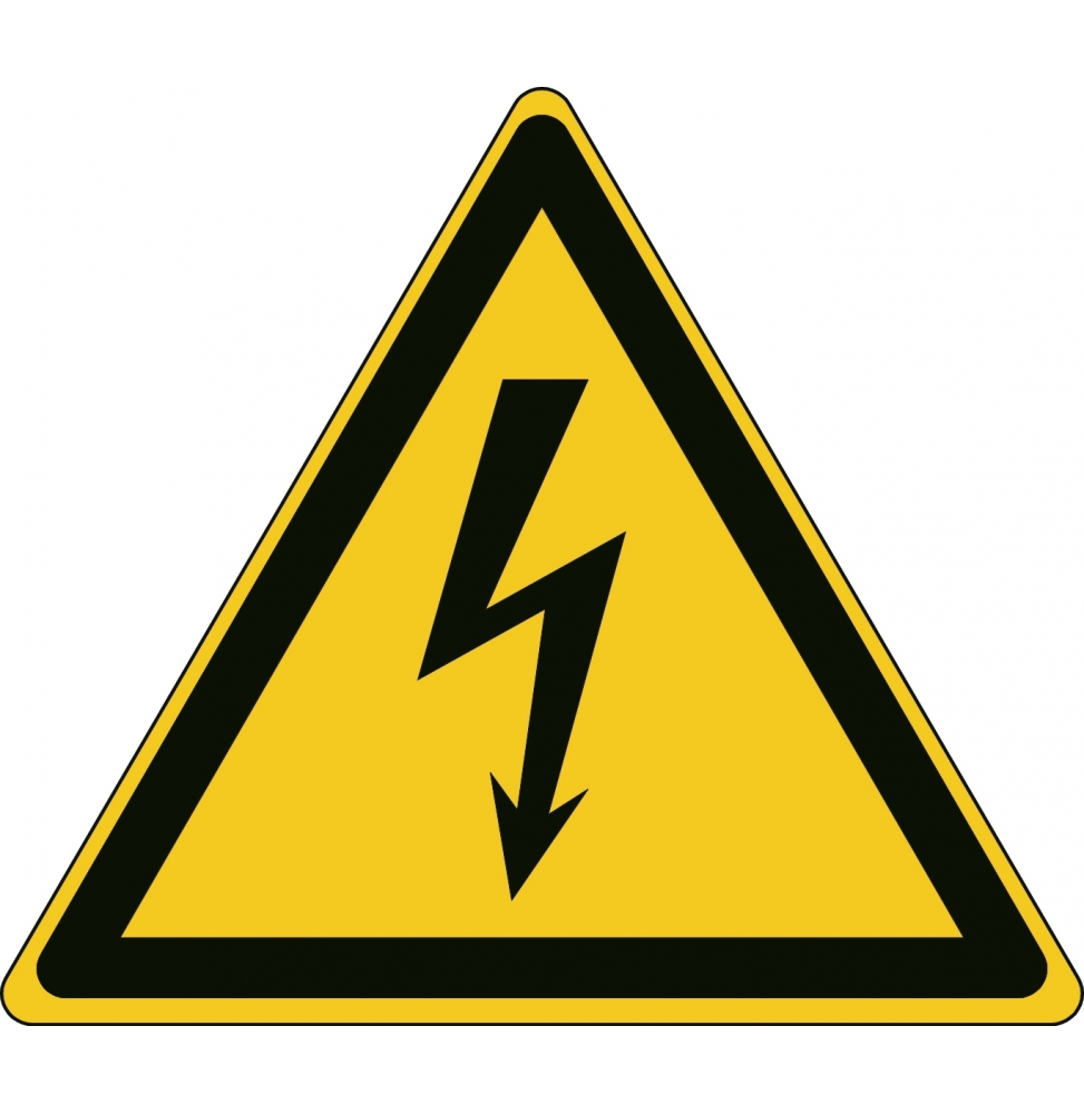 Znak bezpieczeństwa ISO – Uwaga, elektryczność, W/W012/NT/TWM-TRI315-1