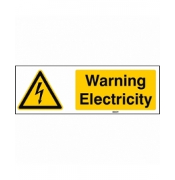 Znak bezpieczeństwa ISO – Uwaga, elektryczność, W/W012/EN253/TWM-150X50-1
