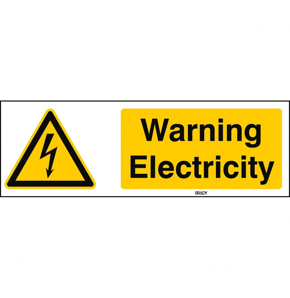 Znak bezpieczeństwa ISO – Uwaga, elektryczność, W/W012/EN253/TWM-450X150-1