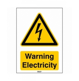 Znak bezpieczeństwa ISO – Uwaga, elektryczność, W/W012/EN253/TWM-210X297-1