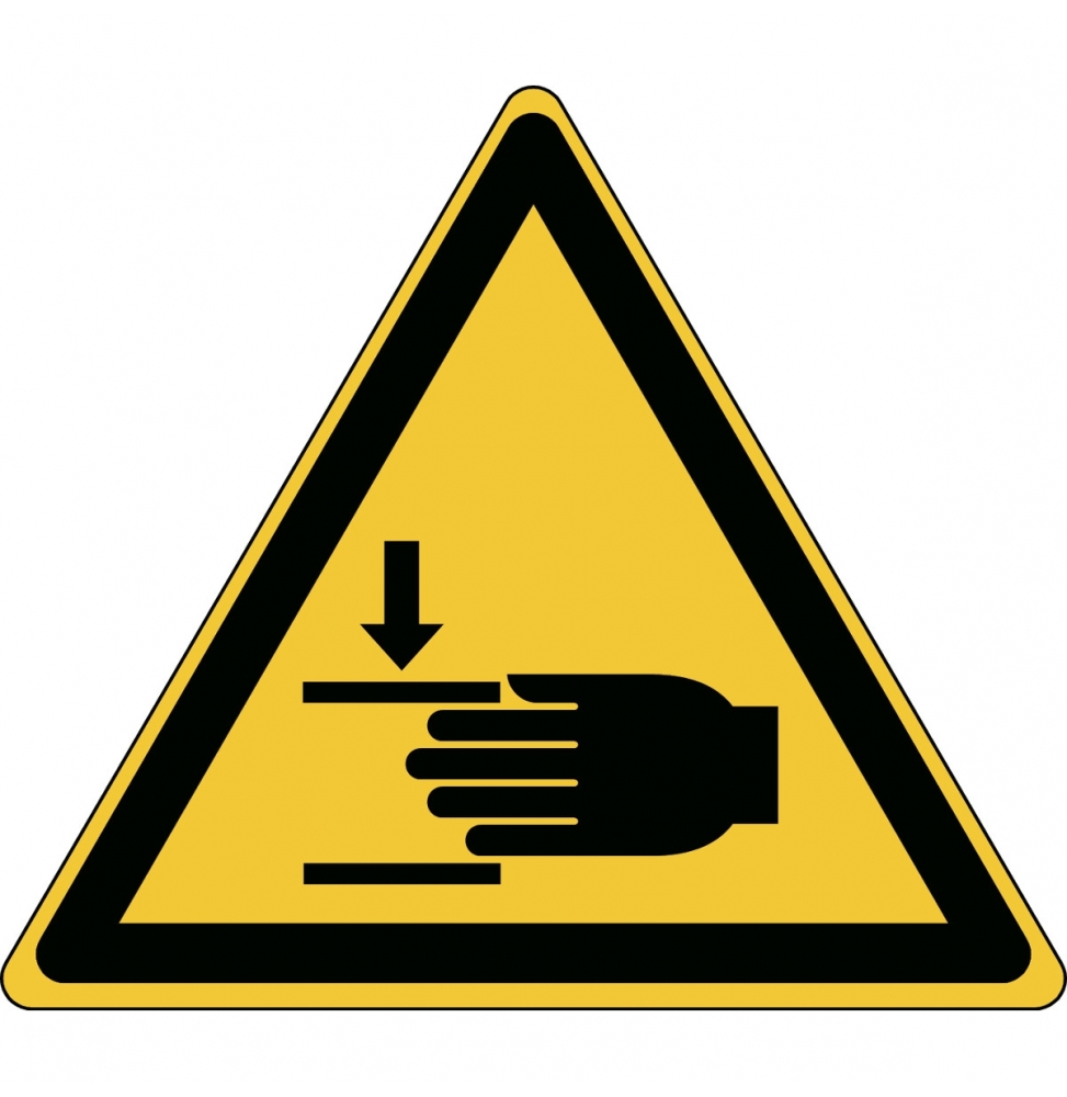 Znak bezpieczeństwa ISO – Uwaga, ryzyko zgniecenia dłoni, W/W024/NT/TWM-TRI100-1