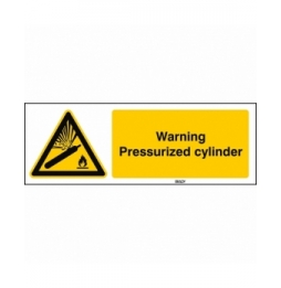 Znak bezpieczeństwa ISO – Ostrzeżenie przed butlą pod ciśnieniem, W/W029/EN227/TWM-150X50-1
