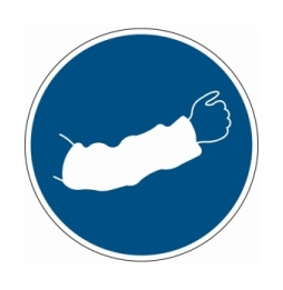 Znak bezpieczeństwa ISO - Nakaz stosowania rękawa ochronnego, M/PIC903/NT/PE-DIA315-1