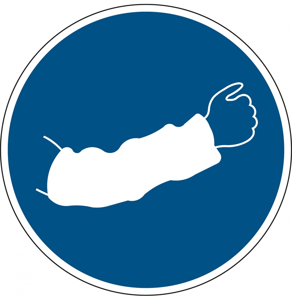 Znak bezpieczeństwa ISO - Nakaz stosowania rękawa ochronnego, M/PIC903/NT/PE-DIA315-1