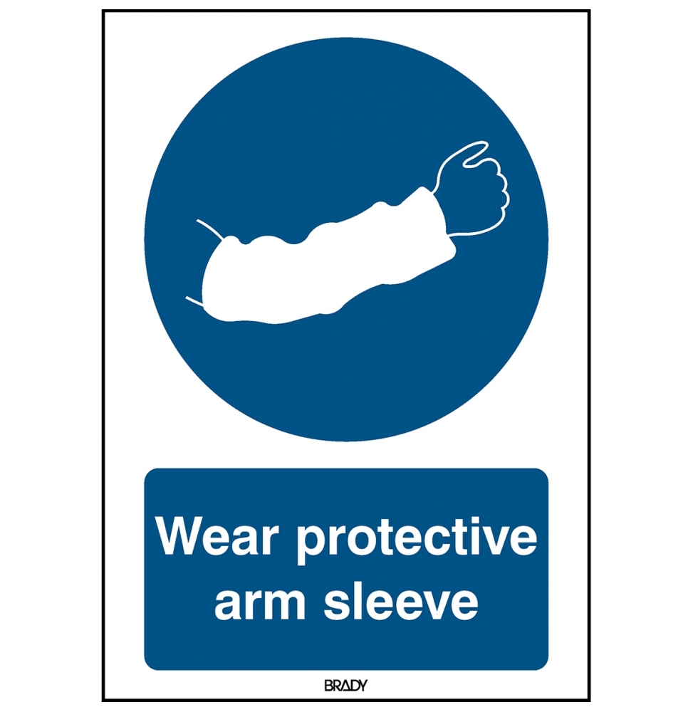 Znak bezpieczeństwa ISO - Nakaz stosowania rękawa ochronnego, M/PIC903/EN511/PE-148X210-1