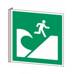 Znak bezpieczeństwa ISO – Miejsce ewakuacji przed tsunami, E/E062/NT/BIPVC-151X151-1