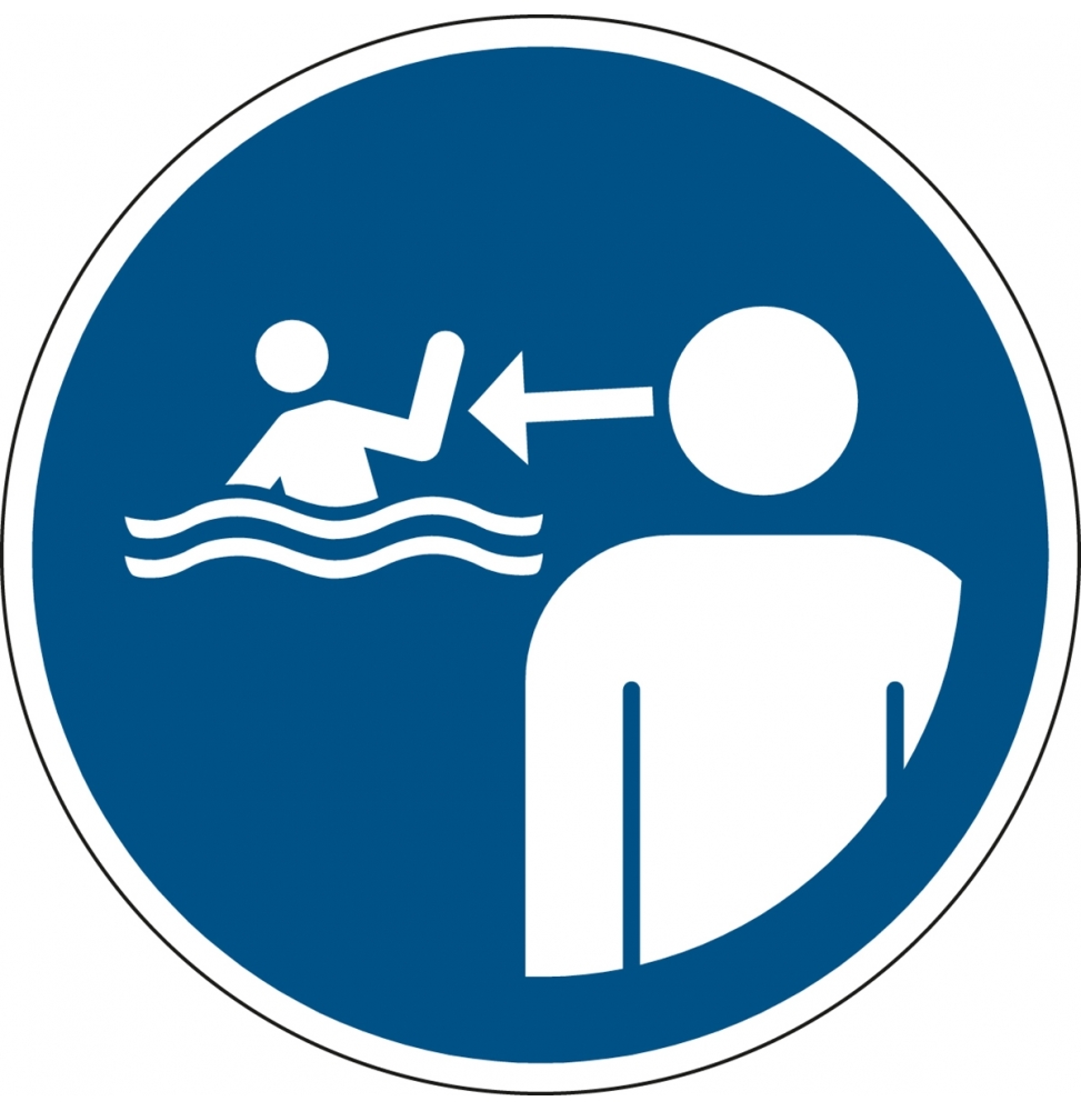 Znak bezpieczeństwa ISO – Nie pozostawiać dzieci w wodzie bez nadzoru (2szt.), M/M054/NT/PE-DIA50-2