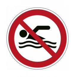 Znak bezpieczeństwa ISO – Zakaz pływania, P/P049/NT/PE-DIA200-1