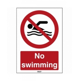 Znak bezpieczeństwa ISO – Zakaz pływania, P/P049/EN467/PP-297X420-1