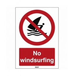 Znak bezpieczeństwa ISO – Zakaz uprawiania windsurfingu, P/P054/EN472/PP-148X210-1