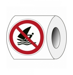 Znak bezpieczeństwa ISO – Zakaz uprawiania windsurfingu (250szt.), P/P054/NT/PE-DIA25-250