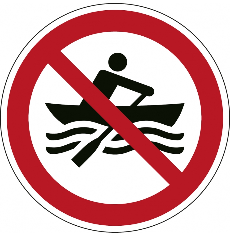 Znak bezpieczeństwa ISO – Zakaz używania łodzi wiosłowych (2szt.), P/P055/NT/PE-DIA50-2