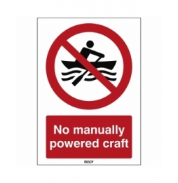 Znak bezpieczeństwa ISO – Zakaz używania łodzi wiosłowych, P/P055/EN473/PP-148X210-1