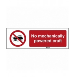 Znak bezpieczeństwa ISO – Zakaz używania łodzi z napędem silnikowym, P/P056/EN474/PE-150X50-1