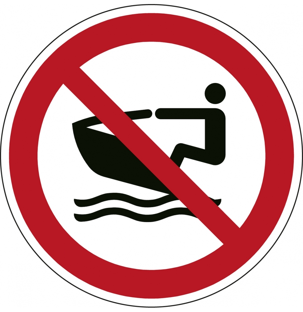 Znak bezpieczeństwa ISO – Zakaz używania skuterów wodnych, P/P057/NT/PE-DIA100-1