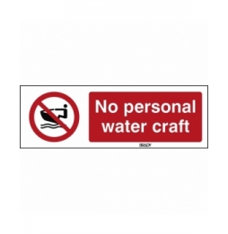 Znak bezpieczeństwa ISO – Zakaz używania skuterów wodnych, P/P057/EN475/PE-150X50-1