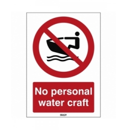 Znak bezpieczeństwa ISO – Zakaz używania skuterów wodnych, P/P057/EN475/PE-148X210-1