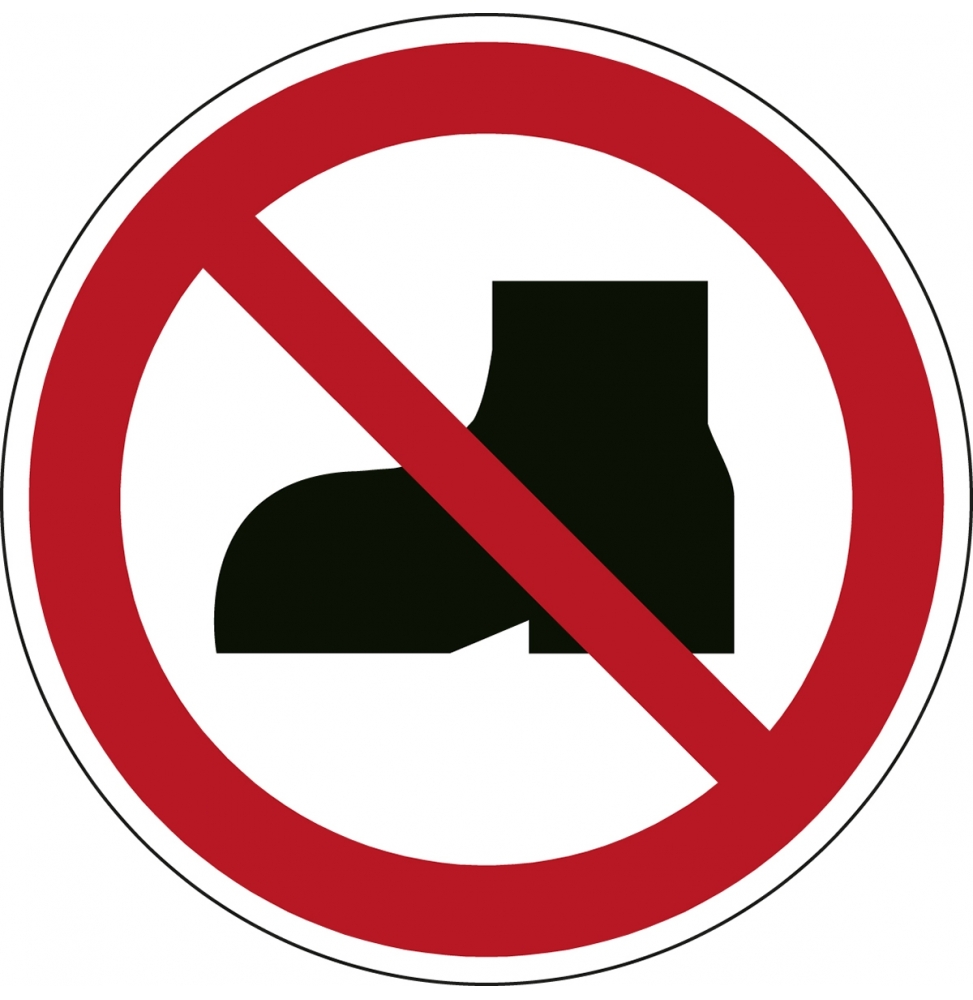 Znak bezpieczeństwa ISO – Zakaz używania obuwia do użytku zewnętrznego (2szt.), P/P060/NT/PE-DIA50-2
