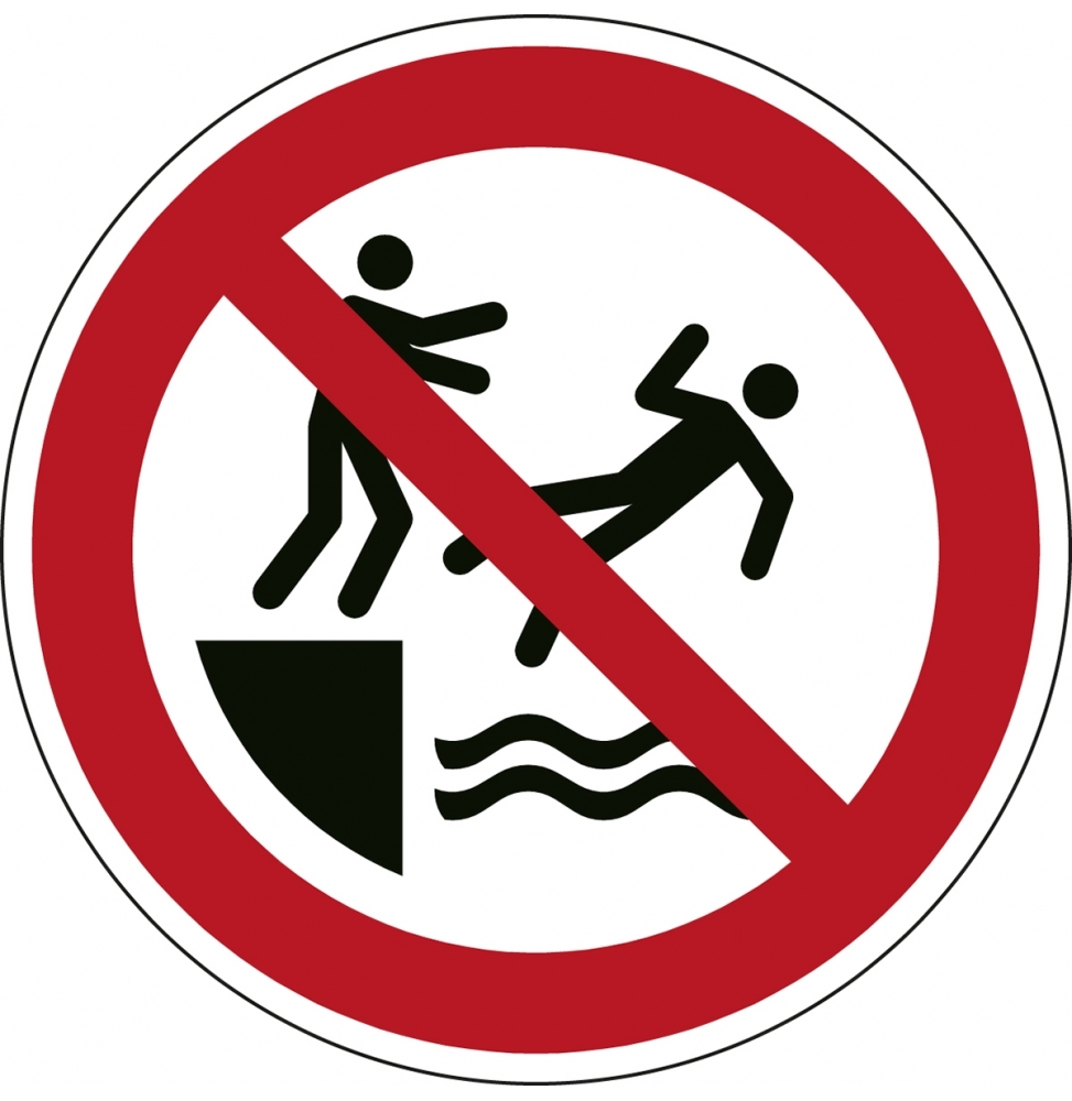 Znak bezpieczeństwa ISO – Zakaz spychania do wody, P/P062/NT/PE-DIA200-1