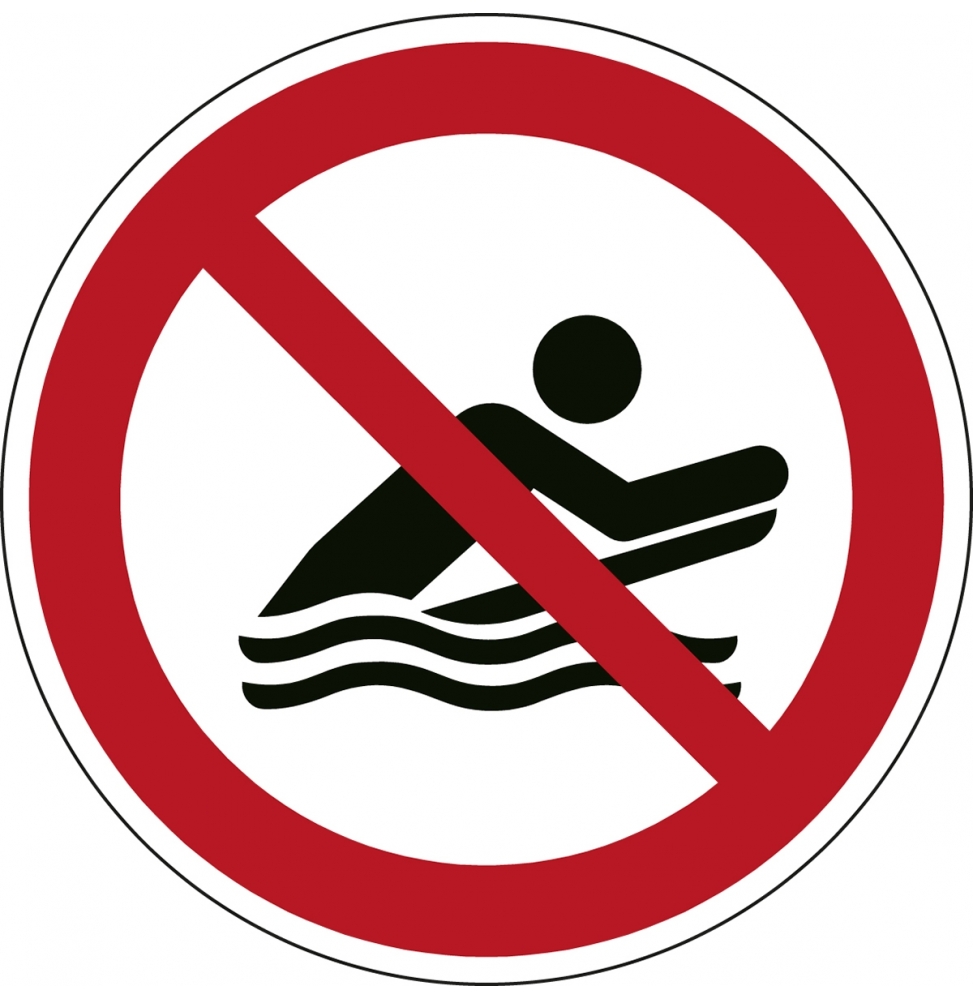 Znak bezpieczeństwa ISO – Zakaz surfowania w pozycji na brzuchu (2szt.), P/P063/NT/PE-DIA50-2