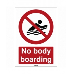 Znak bezpieczeństwa ISO – Zakaz surfowania w pozycji na brzuchu, P/P063/EN481/PE-148X210-1