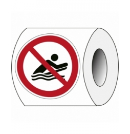 Znak bezpieczeństwa ISO – Zakaz surfowania w pozycji na brzuchu (250szt.), P/P063/NT/PE-DIA25-250