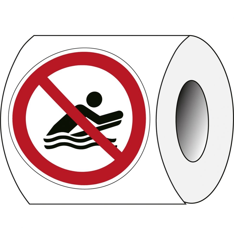 Znak bezpieczeństwa ISO – Zakaz surfowania w pozycji na brzuchu (250szt.), P/P063/NT/PE-DIA25-250