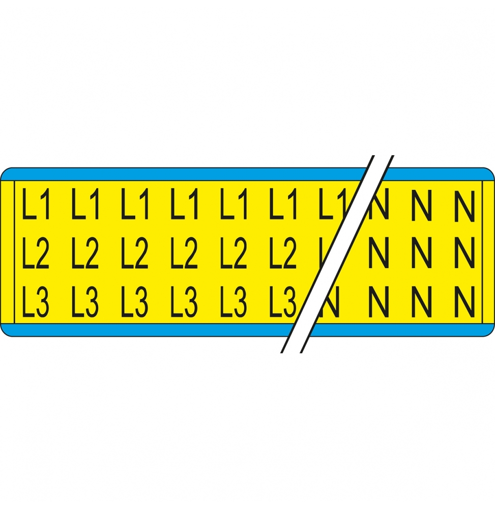 Markers for phases, earthing & insulation (825szt.), VOLTAGE MARKERS SIM L1/L3 19