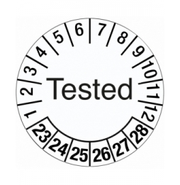 Etykieta daty inspekcji – Przetestowano (125szt.), DATE INSP LBLS TESTED DI 35MM B-500