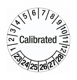 Etykieta daty inspekcji – Skalibrowano (250szt.), DATE INSP LBLS CALIBRATED D25MM B-500