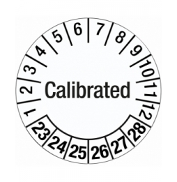 Etykieta daty inspekcji – Skalibrowano (125szt.), DATE INSP LBLS CALIBRATED D35MM B-500
